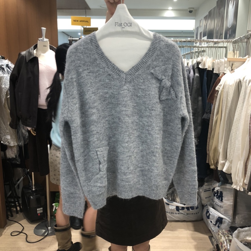 FLAT OGI東大門實拍女士新款真品休閑職業時尚熱賣毛衣絲帶FLat OGI毛衣圖色2