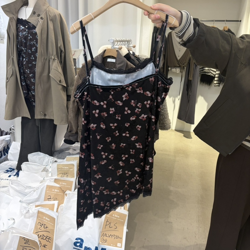 IR BIEN/BIENBIEN東大門代購女士新款休閑連衣裙OPS天鵝絨ir bien/bienbien連衣裙