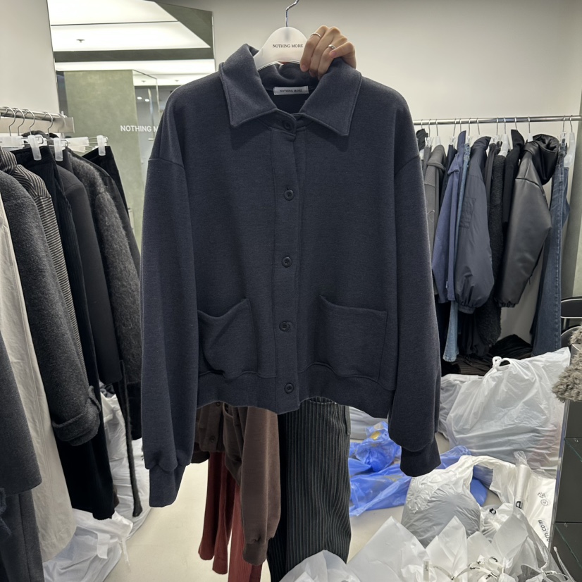 NOTHING MORE韓國代購女裝新品時尚推薦休閑真品夾克加絨NOTHING MORE夾克圖色1藍色