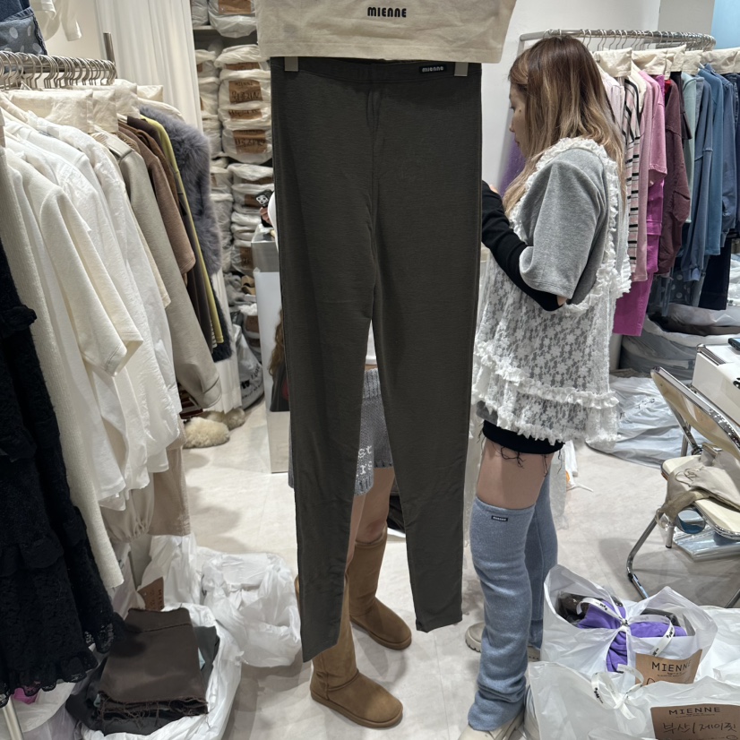 MIENNE東大門代購女士新品真品時尚熱賣打底褲鯊魚褲緊身褲MIENNE打底褲/鯊魚褲圖色3卡其色