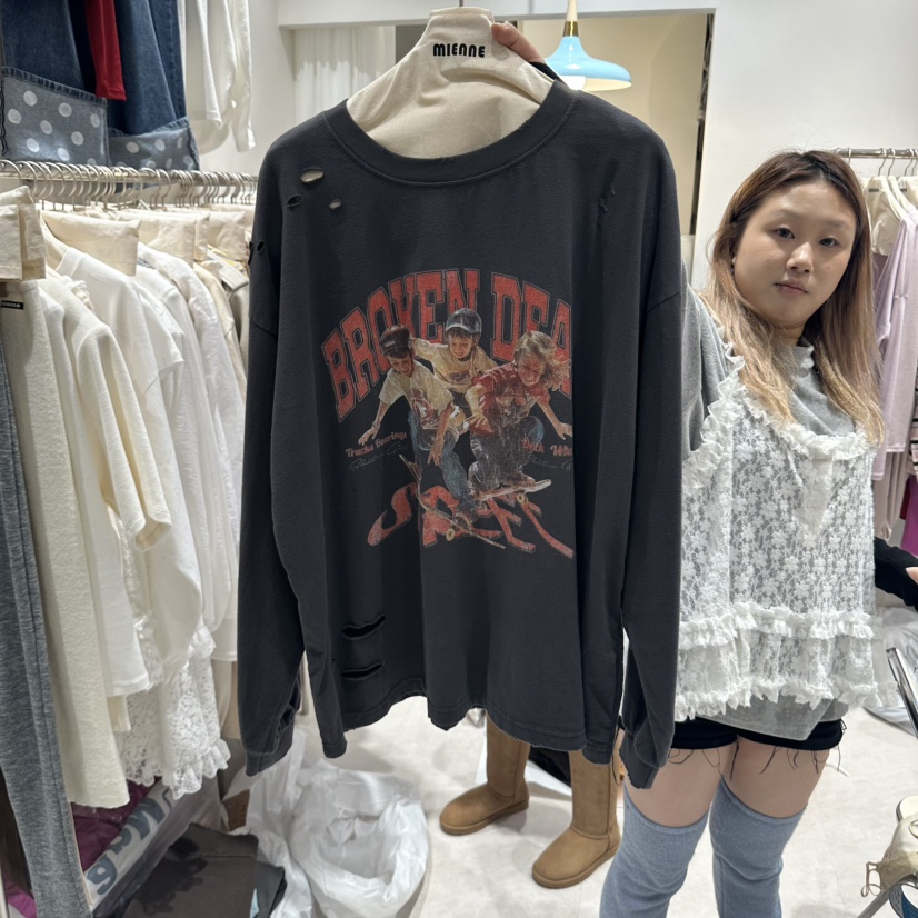 MIENNE東大門直郵女士新品真品休閑時尚職業人氣熱賣長袖T恤MIENNE長袖T恤圖色2