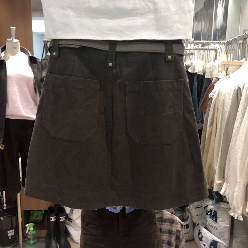 FLAT OGI東大門代購女裝新品休閑熱賣人氣真品短裙包含腰帶FLat OGI短裙