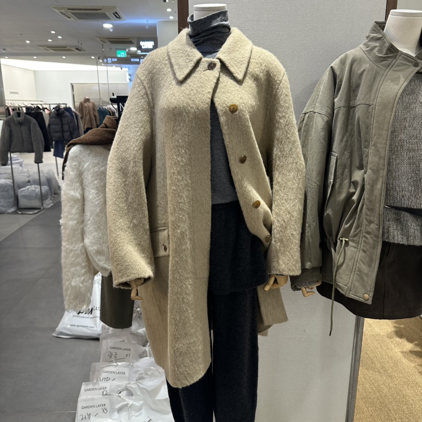 GARDEN LAYER韓國代購女士新品真品推薦人氣中長款大衣羊駝GARDEN LAYER中長款大衣圖色1