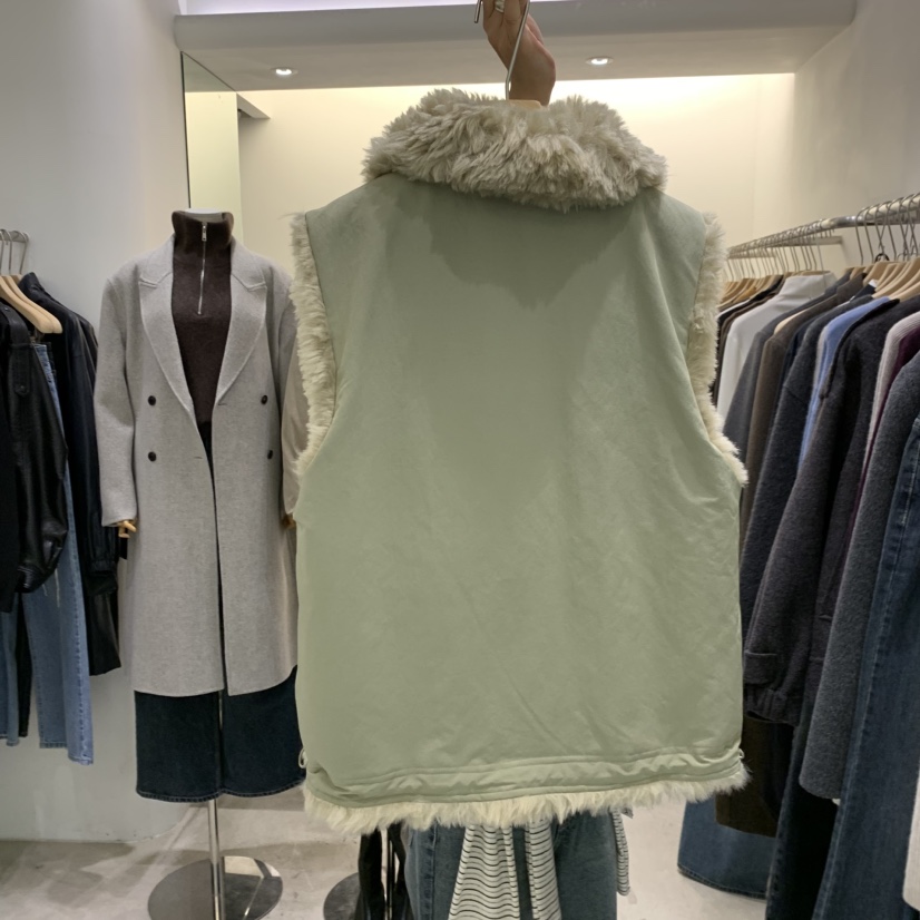 PHILO東大門直郵女士新品時尚熱賣職業馬甲兩面穿毛皮雙面PHILO馬甲