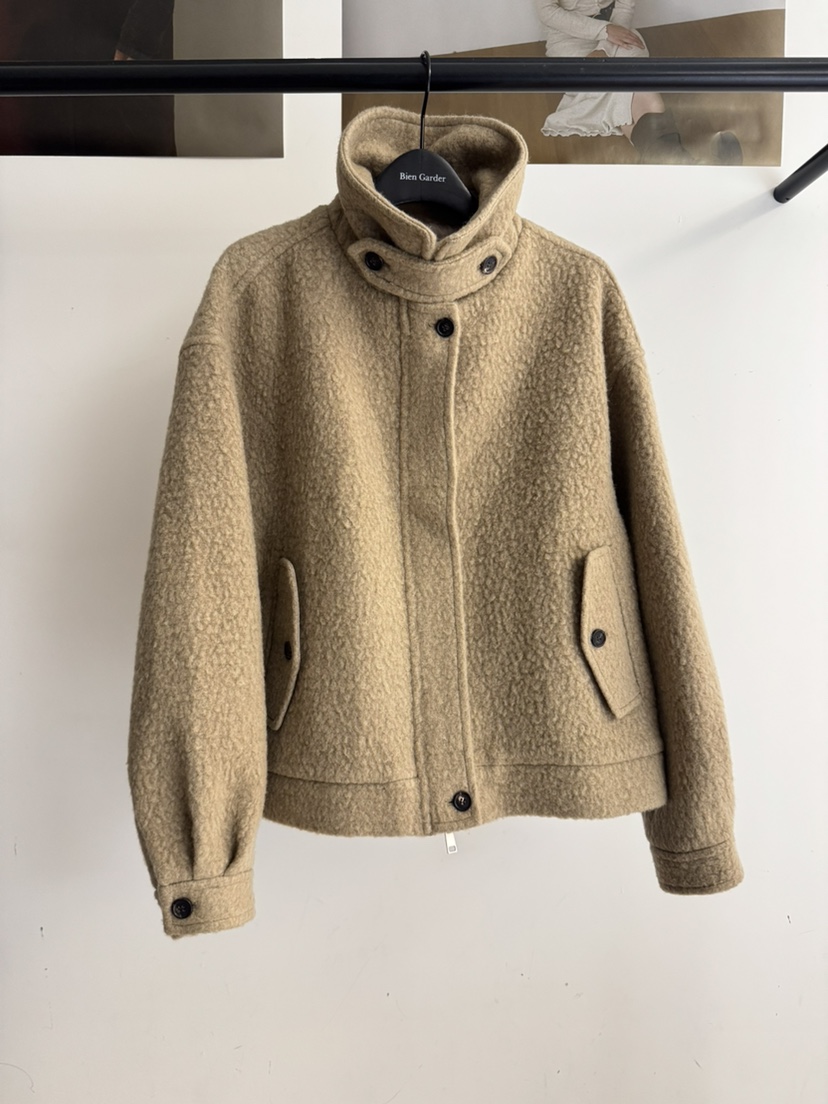 BIEN GARDER東大門實拍女裝新品人氣短款大衣毛領可拆可拆卸BIEN GARDER短款大衣