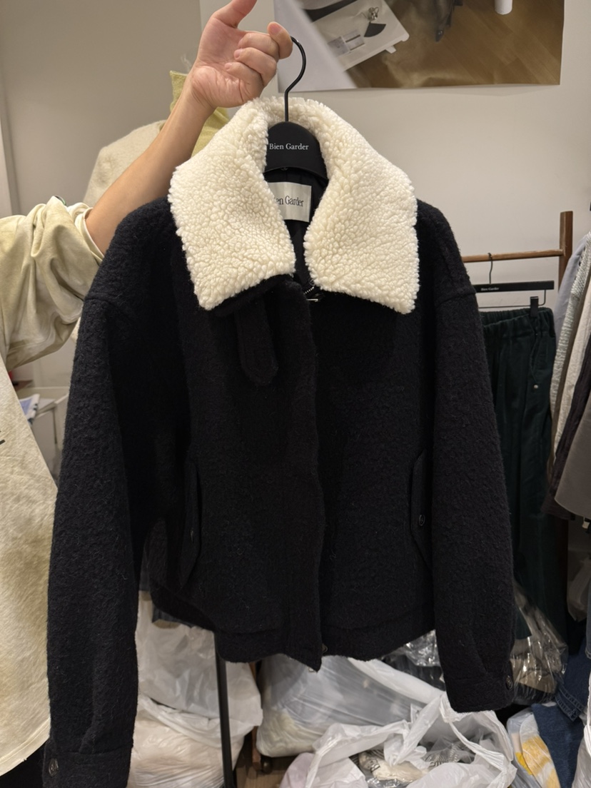 BIEN GARDER東大門實拍女裝新品人氣短款大衣毛領可拆可拆卸BIEN GARDER短款大衣圖色2