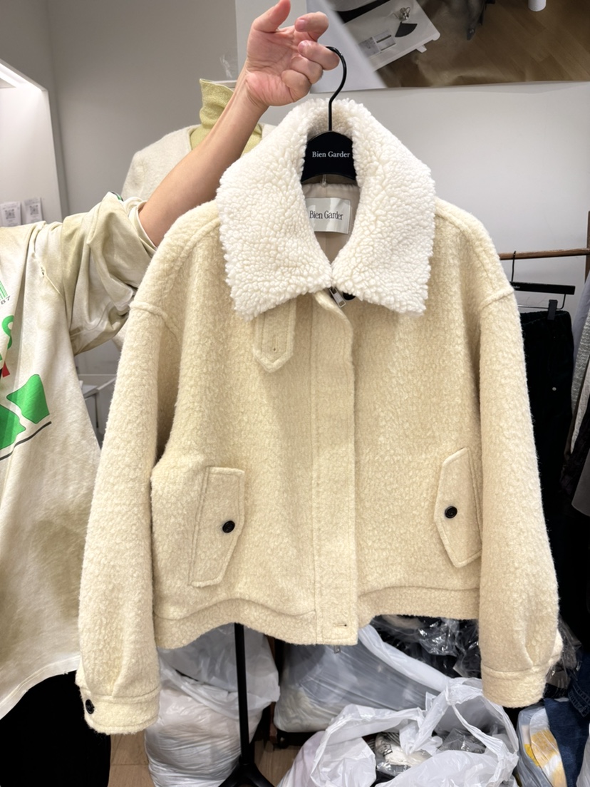 BIEN GARDER東大門實拍女裝新品人氣短款大衣毛領可拆可拆卸BIEN GARDER短款大衣圖色3