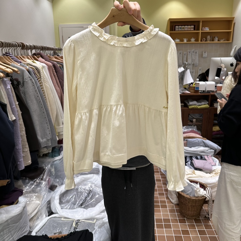 OURMOMENT東大門代購女裝新品熱賣真品休閑人氣襯衫蕾絲衫OURMOMENT襯衫/蕾絲衫圖色1