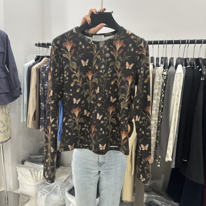 MUSHROOM EFFECT韓國直郵女裝新品真品時尚人氣熱賣長袖T恤MUSHROOM EFFECT長袖T恤圖色2