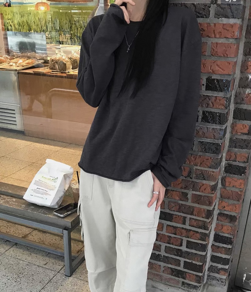 SWAG韓國直郵女裝新款時尚職業熱賣真品推薦休閑人氣長袖T恤SWAG長袖T恤圖色3墨