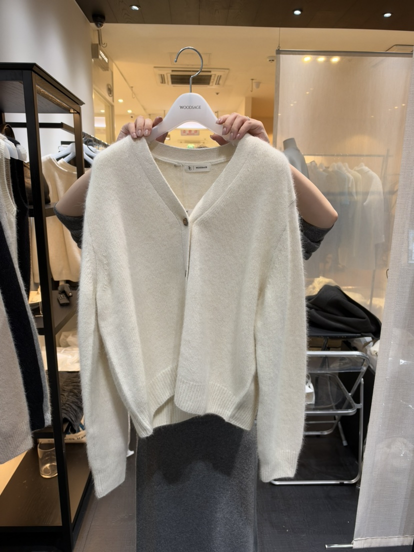 WOOD SAGE東大門代購女士新品時尚人氣休閑開衫狐貍浣熊WOOD SAGE開衫圖色1白