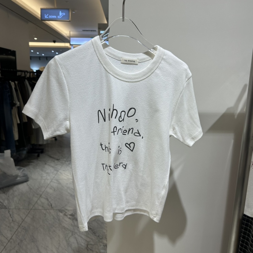 TOPDRESSING東大門實拍女裝新款真品休閑職業人氣T恤印花TOPDRESSINGT恤圖色2黑色字