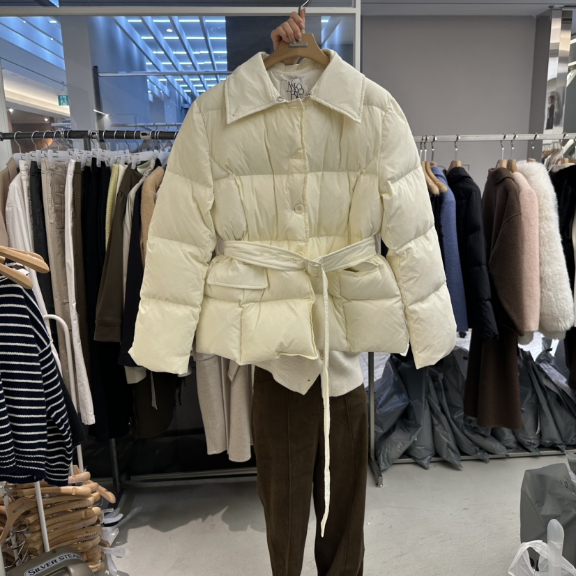 MER東大門代購女裝新品休閑人氣時尚短款羽絨服含腰帶羽絨MER/ANGELO BIANCO短款羽絨服圖色1