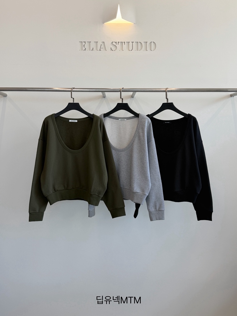 ELIA韓國代購女士新款時尚休閑真品熱賣推薦人氣衛衣深U領ELIA STUDIO衛衣