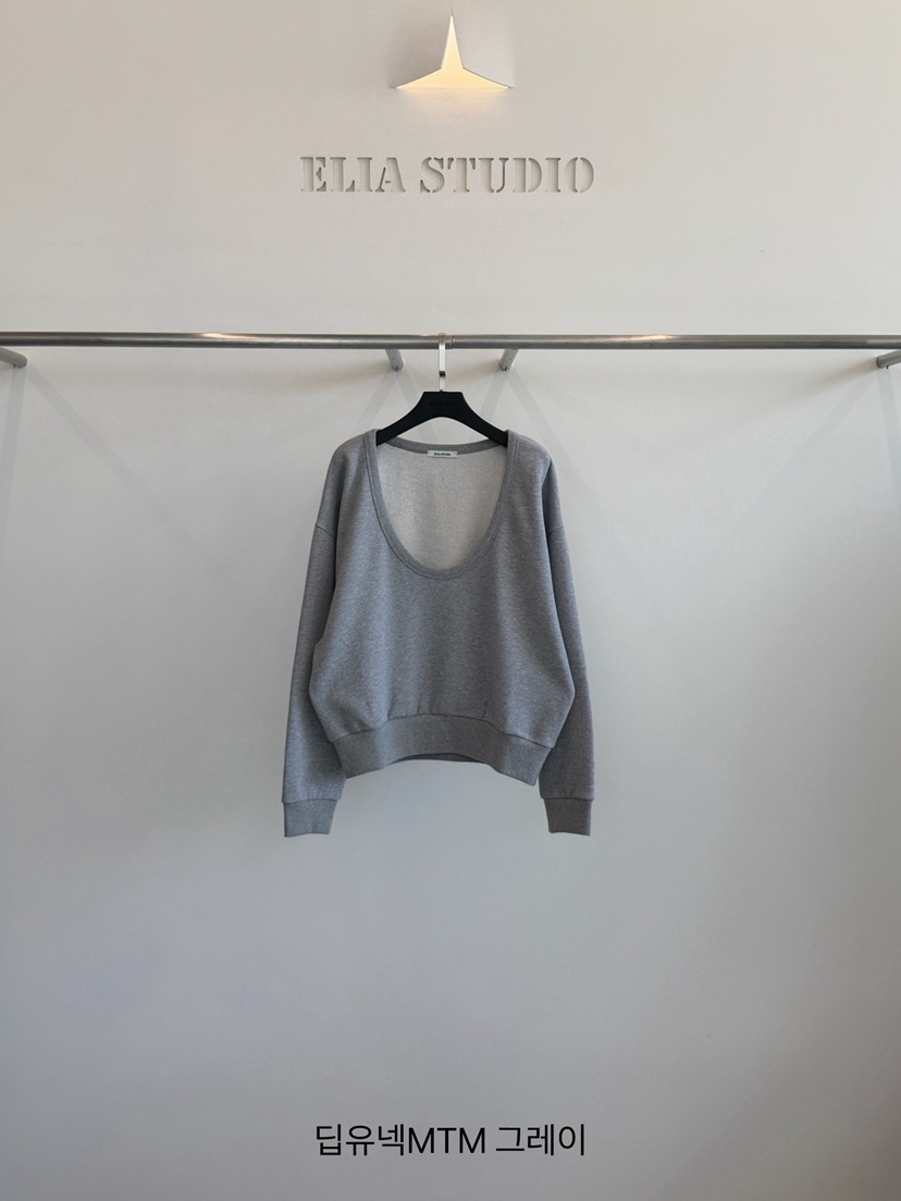 ELIA韓國代購女士新款時尚休閑真品熱賣推薦人氣衛衣深U領ELIA STUDIO衛衣圖色1