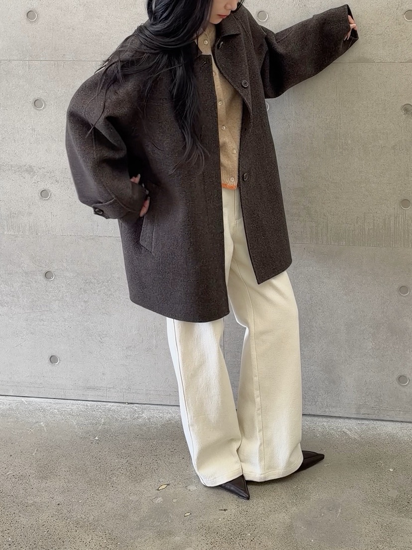 ELIA東大門直郵女裝新款推薦休閑人氣中長款大衣手工制作ELIA STUDIO中長款大衣