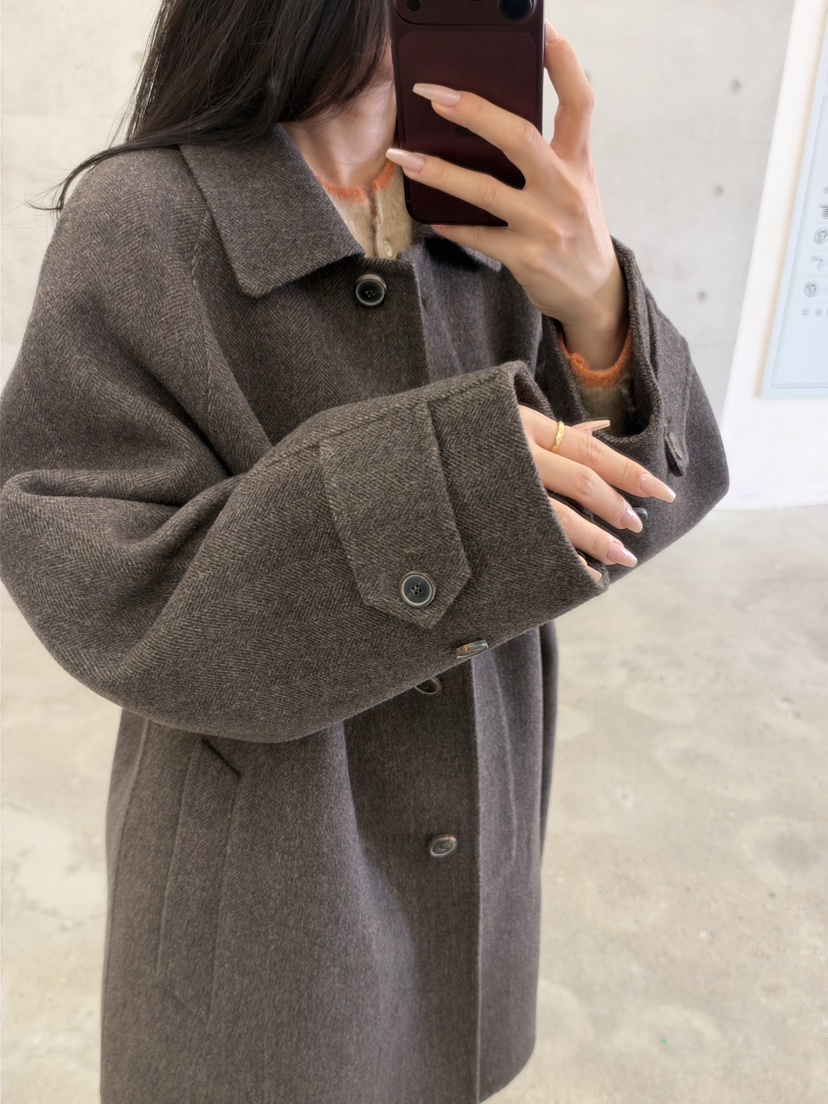 ELIA東大門直郵女裝新款推薦休閑人氣中長款大衣手工制作ELIA STUDIO中長款大衣