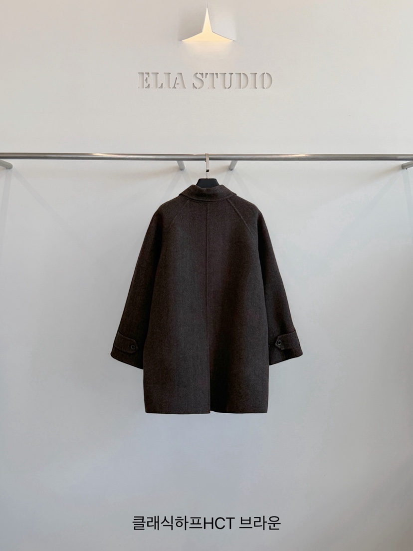 ELIA東大門直郵女裝新款推薦休閑人氣中長款大衣手工制作ELIA STUDIO中長款大衣