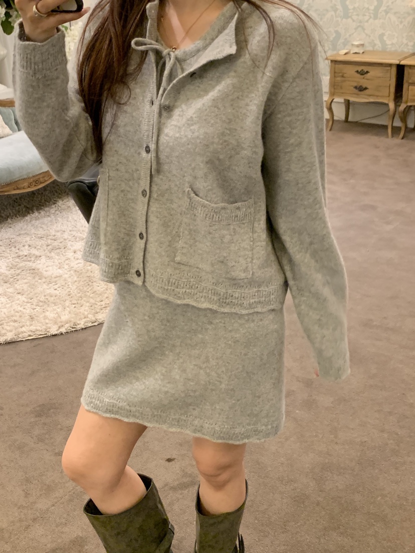 LA CREME韓國代購女士新品人氣時尚真品熱賣推薦針織衫開衫LA CREME針織衫