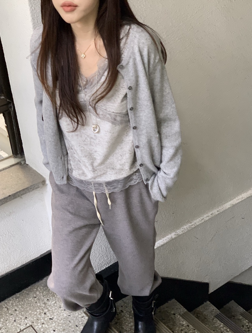 LA CREME韓國代購女士新品人氣時尚真品熱賣推薦針織衫開衫LA CREME針織衫