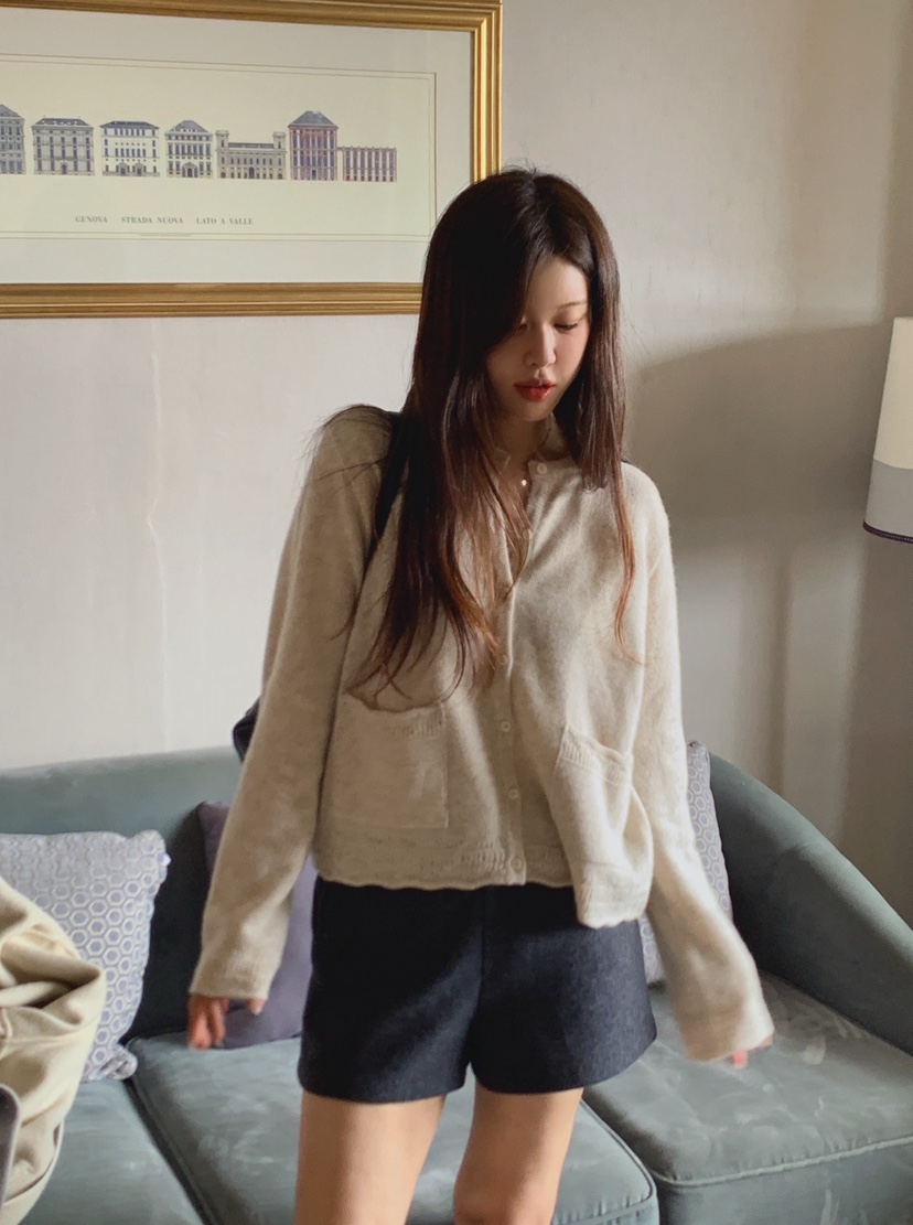 LA CREME韓國代購女士新品人氣時尚真品熱賣推薦針織衫開衫LA CREME針織衫