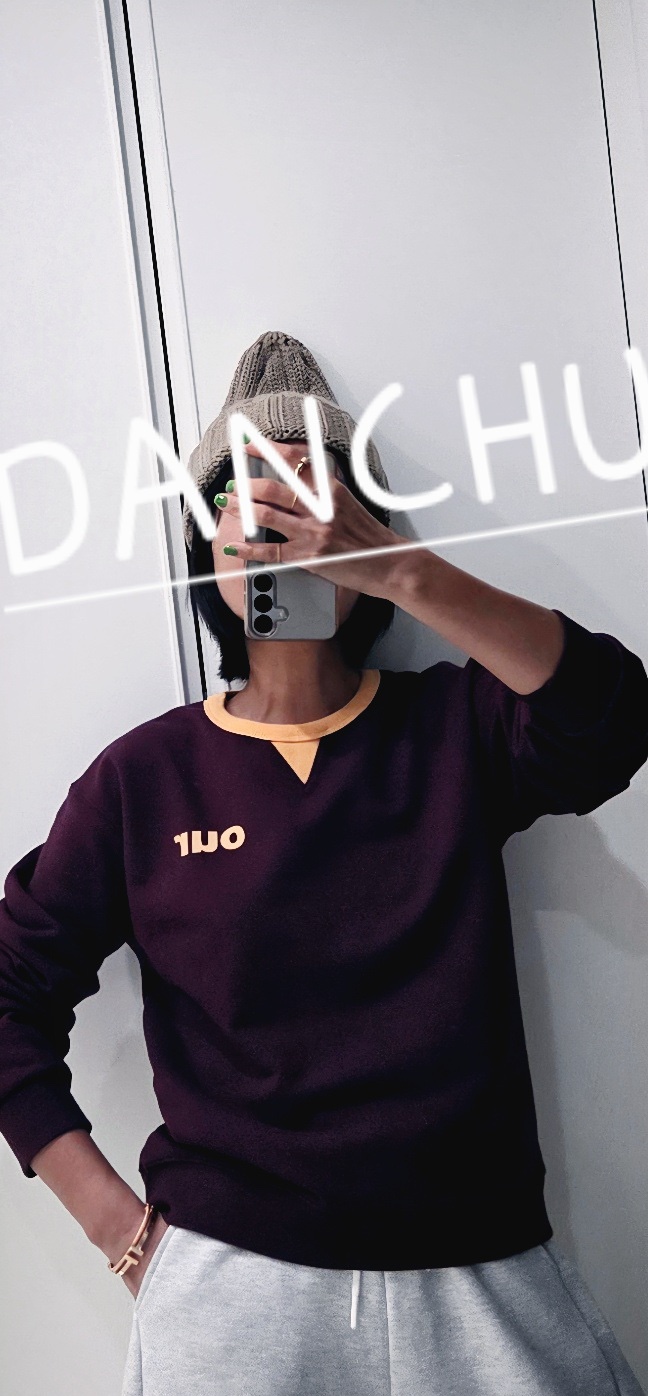 DANCHU東大門實拍女裝新款人氣熱賣時尚推薦休閑衛衣撞色DANCHU衛衣