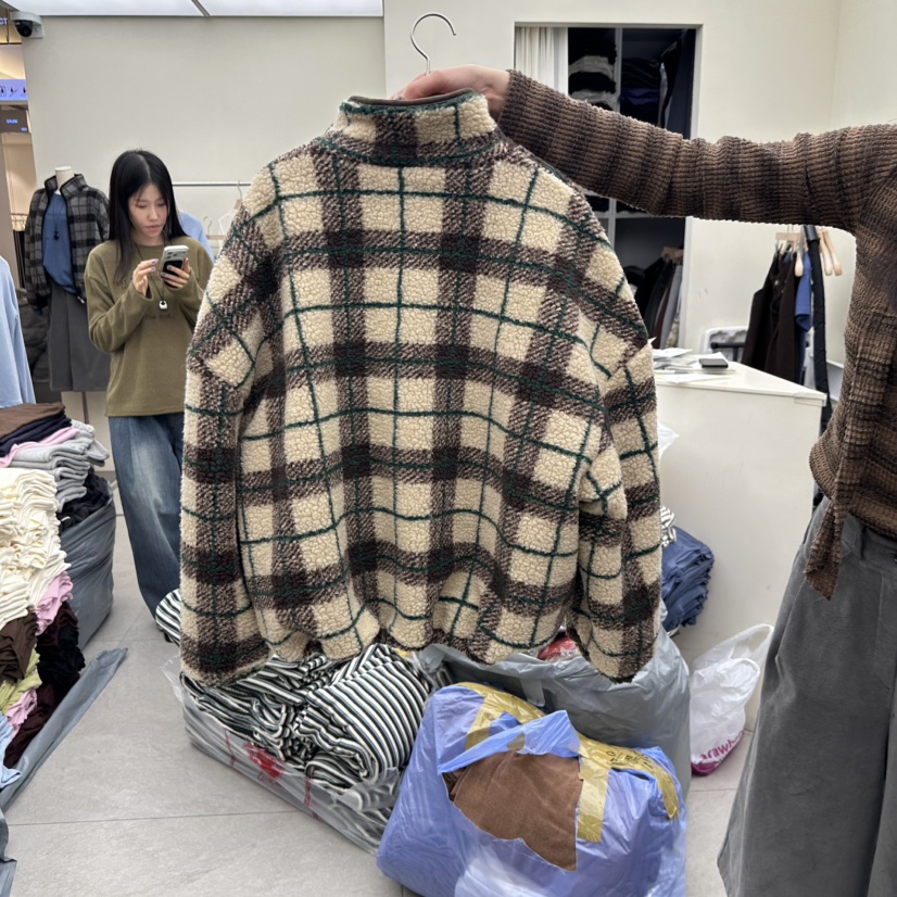 I MFACT東大門直郵女裝新款時尚真品推薦熱賣人氣夾克格子I MFACT夾克