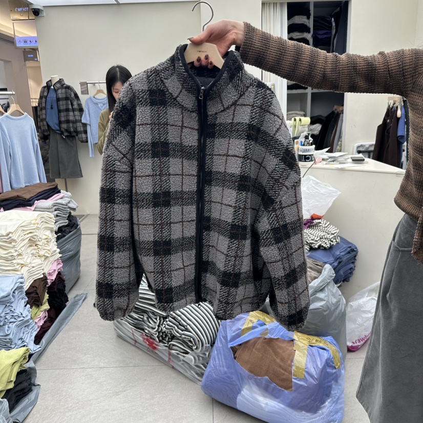 I MFACT東大門直郵女裝新款時尚真品推薦熱賣人氣夾克格子I MFACT夾克圖色1