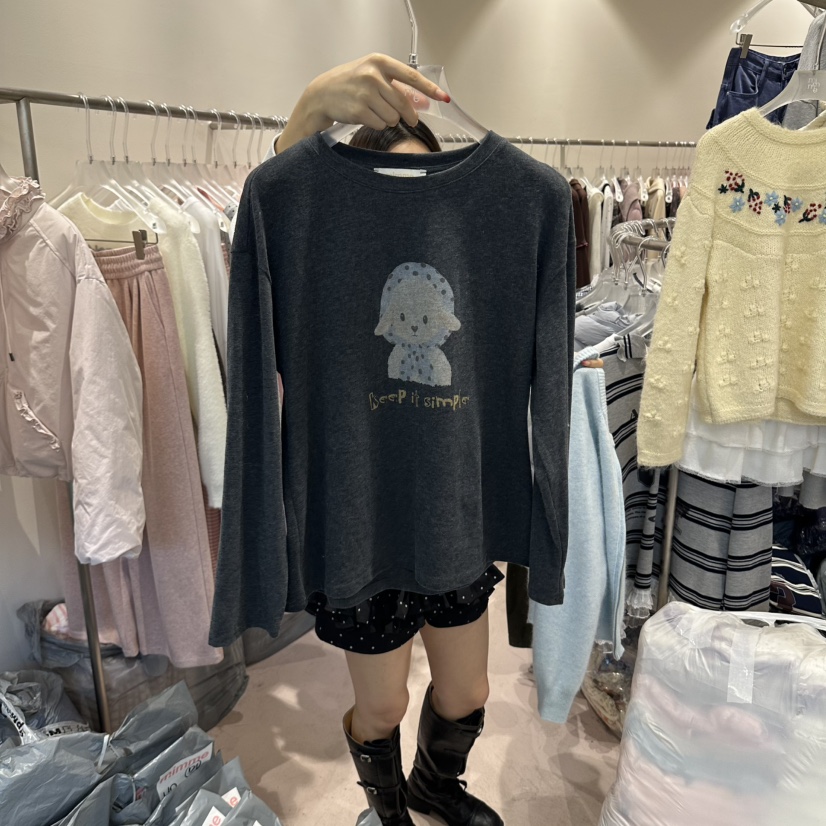 MIMME/LOOKK東大門代購女士新品休閑人氣時尚推薦長袖T恤MIMME/LOOKK長袖T恤圖色2