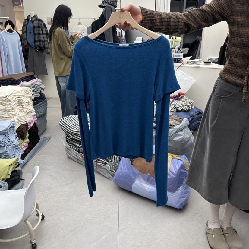 I MFACT東大門代購女裝新品推薦時尚休閑長袖T恤多層保暖I MFACT長袖T恤圖色2
