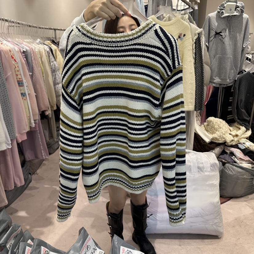 MIMME/LOOKK東大門直郵女裝新品熱賣推薦真品開衫開衫條紋MIMME/LOOKK開衫