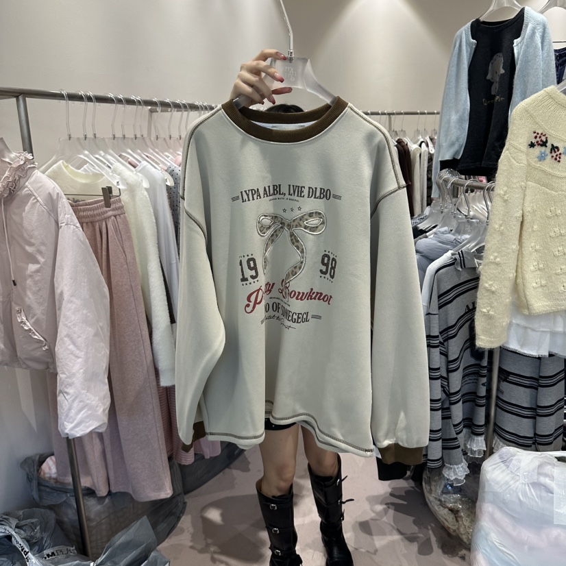 MIMME/LOOKK東大門直郵女士新品人氣推薦熱賣衛衣加絨絲帶MIMME/LOOKK衛衣圖色1