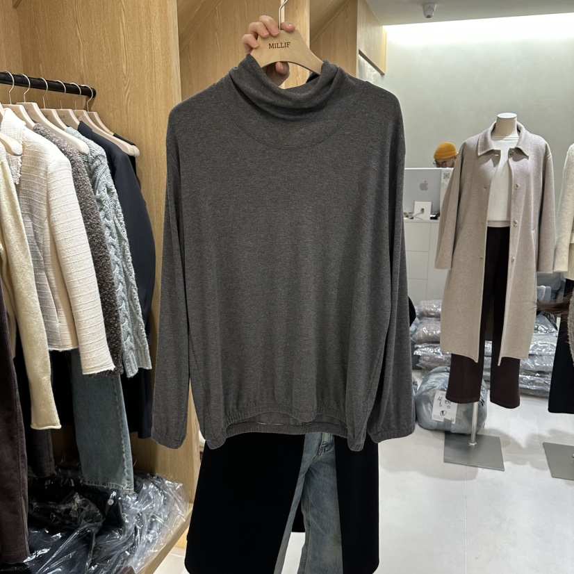 MILLIF東大門代購女裝新品休閑推薦熱賣時尚真品人氣長袖T恤MILLIF長袖T恤圖色3深灰色
