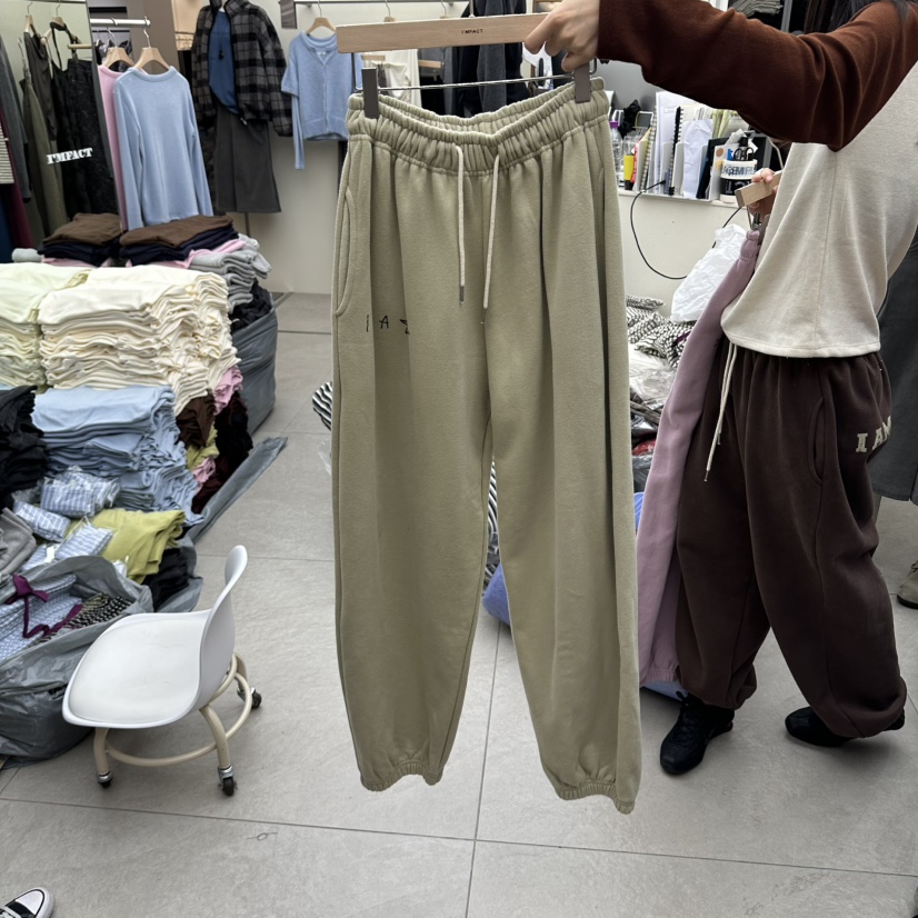 I MFACT韓國代購女士新款熱賣真品休閑時尚人氣休閑褲加絨I MFACT休閑褲圖色5
