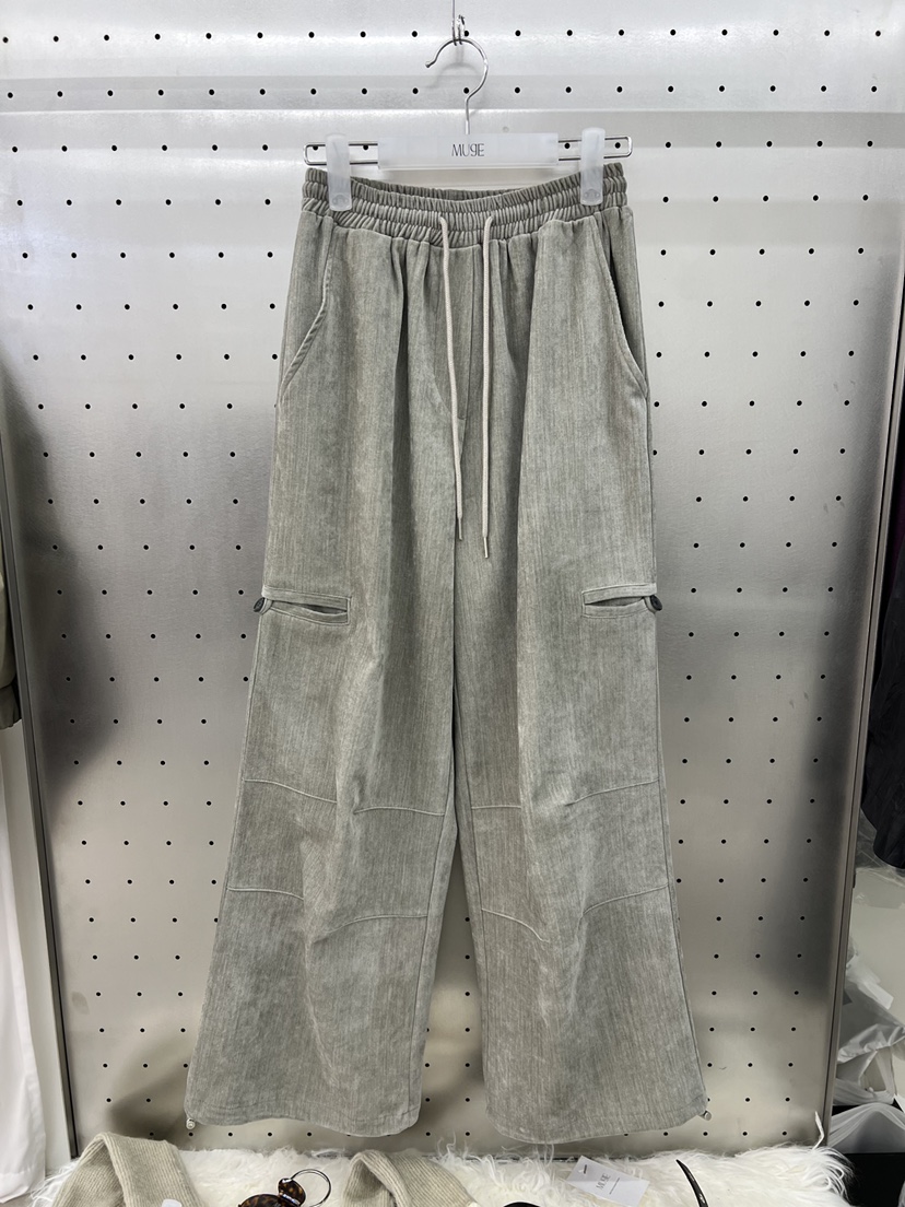 MUGE東大門直郵女裝新款時尚熱賣真品休閑褲加絨絲絨紐扣MUGE休閑褲圖色1