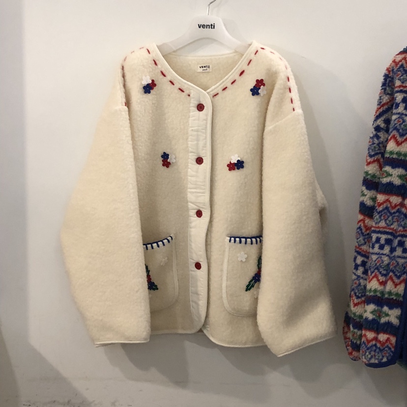 VENTI韓國代購女裝新品推薦休閑真品人氣熱賣夾克刺繡開衫VENTI夾克圖色1