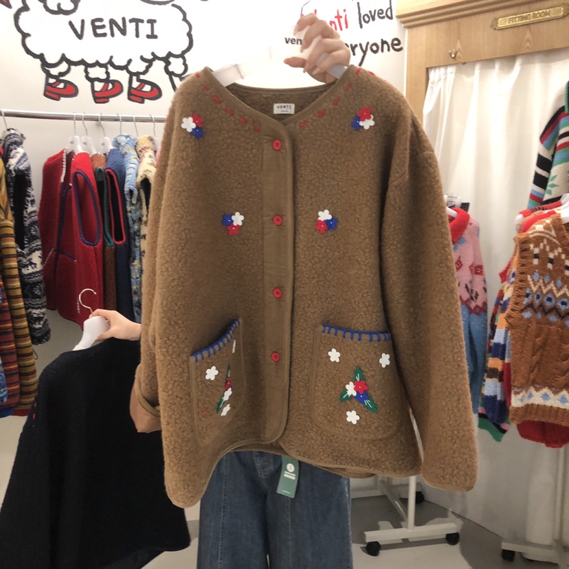 VENTI韓國代購女裝新品推薦休閑真品人氣熱賣夾克刺繡開衫VENTI夾克圖色2