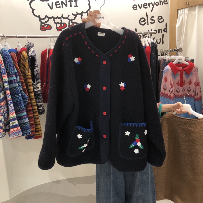 VENTI韓國代購女裝新品推薦休閑真品人氣熱賣夾克刺繡開衫VENTI夾克圖色3
