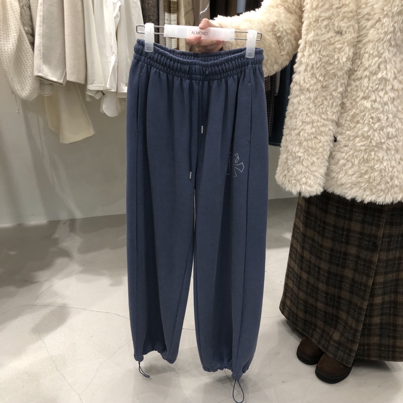 ALMOND東大門代購女裝新款休閑真品推薦熱賣時尚休閑褲加絨ALMOND休閑褲圖色2藍