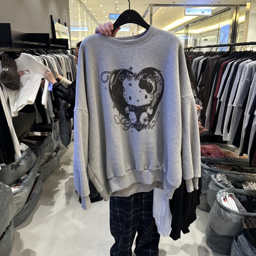 CREDITO東大門代購女裝新品推薦人氣熱賣真品休閑衛衣加絨CREDITO衛衣圖色2