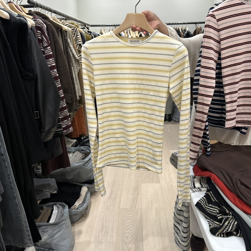 NOTTINGHAM/AVECNOUS/MODEST東大門代購女裝新款熱賣長袖T恤MODEST/NOTTINGHAM長袖T恤圖色2