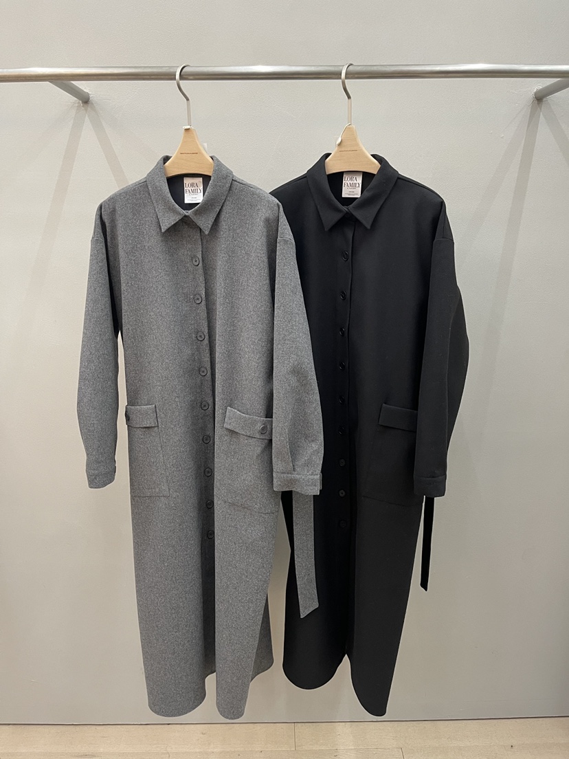 PLUS HONG-P東大門代購女士新品真品熱賣長款風衣含腰帶LORA FAMILY/PLUS HONG長款風衣