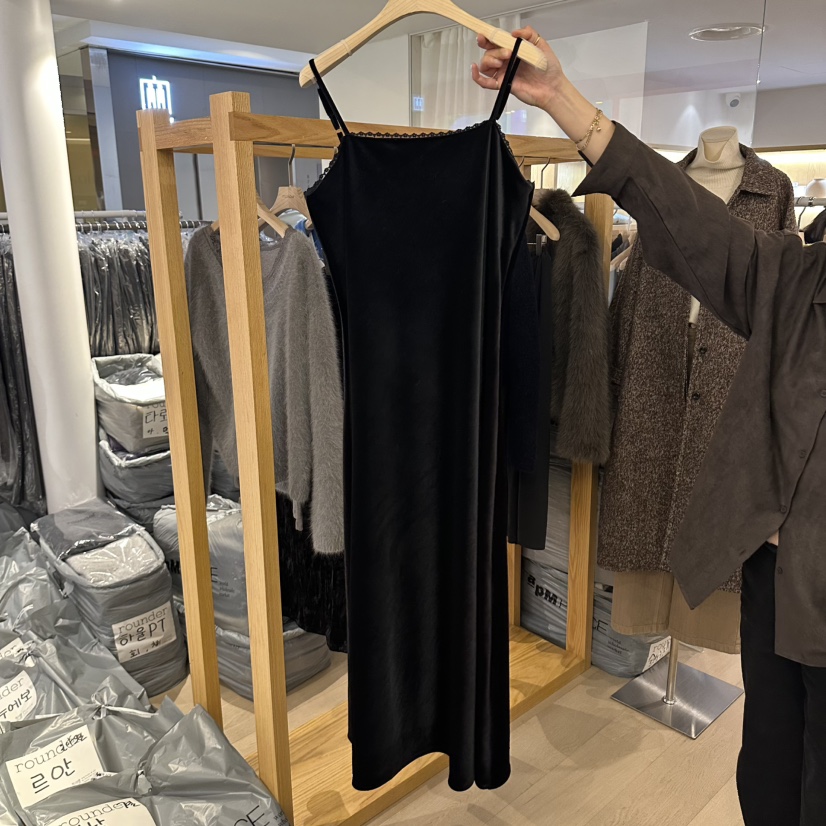 ROUNDER韓國代購女士新款推薦時尚真品休閑人氣連衣裙OPSROUNDER連衣裙圖色2黑色