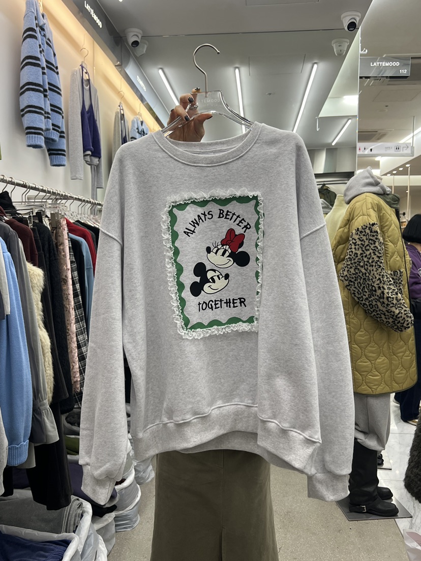 LATTEMOOD東大門代購女裝新品真品推薦衛衣帆布米奇拉絲雙面LATTEMOOD衛衣圖色1