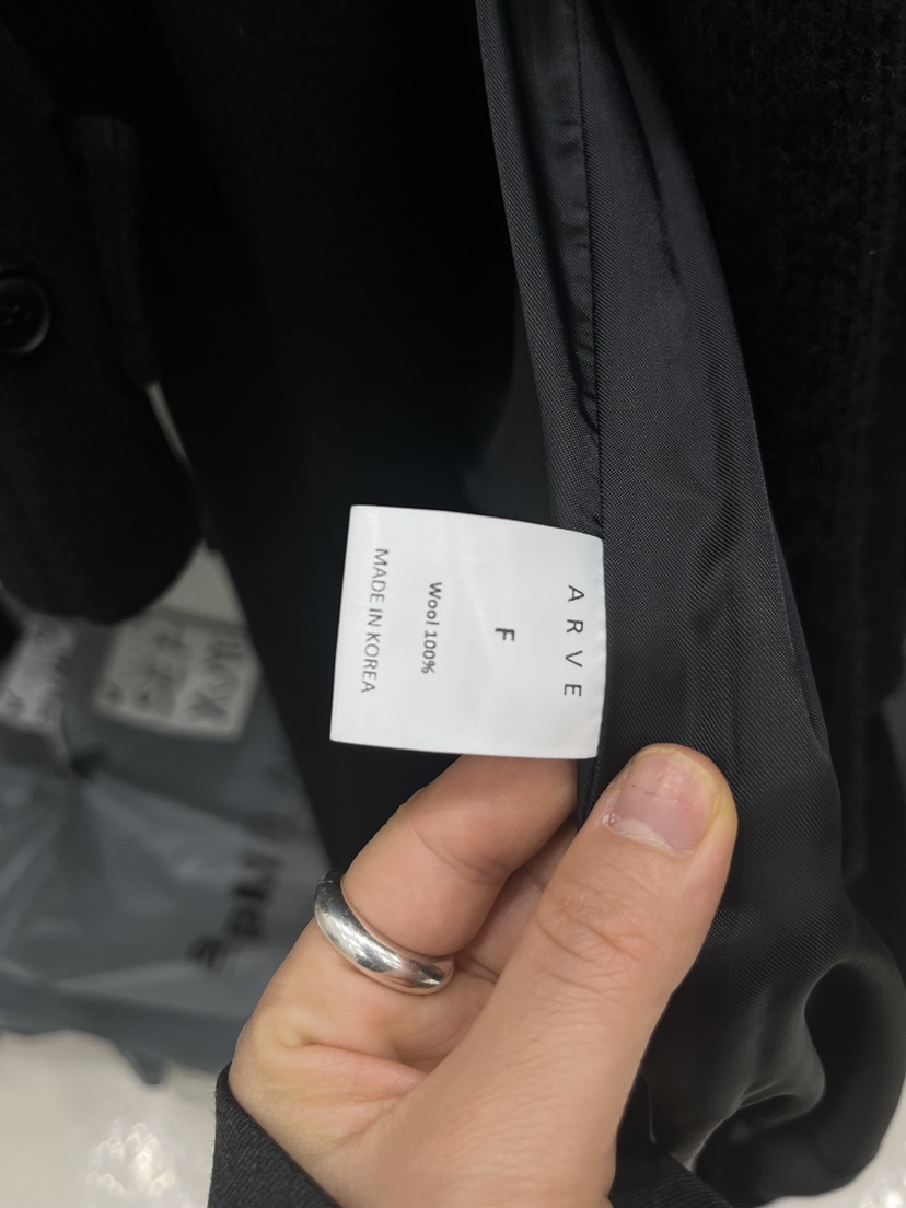 ARVE韓國直郵女裝新款休閑時尚真品中長款大衣含腰帶插肩ARVE中長款大衣