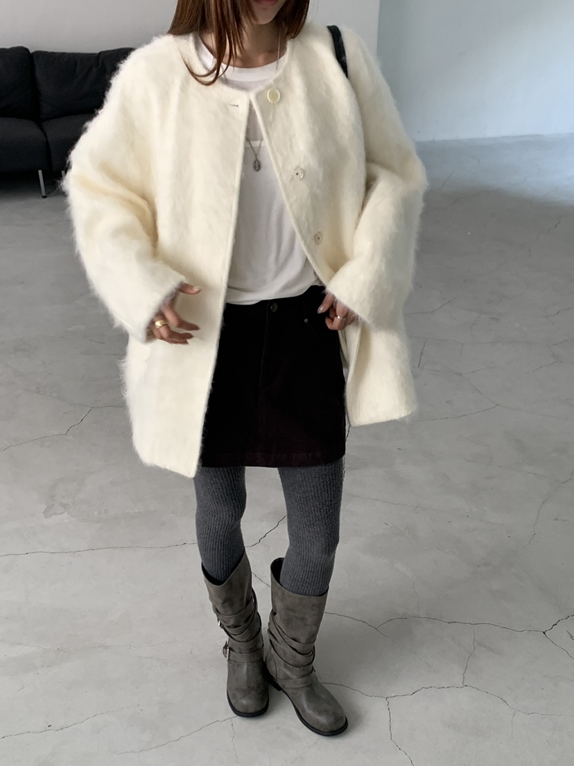 RIVER RAIN東大門代購女裝新款真品人氣時尚中長款大衣手工RIVER RAIN中長款大衣