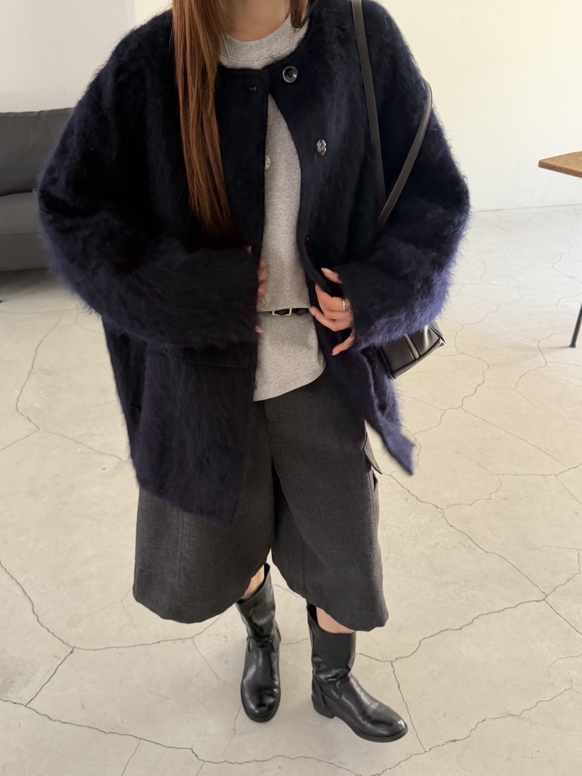 RIVER RAIN東大門代購女裝新款真品人氣時尚中長款大衣手工RIVER RAIN中長款大衣