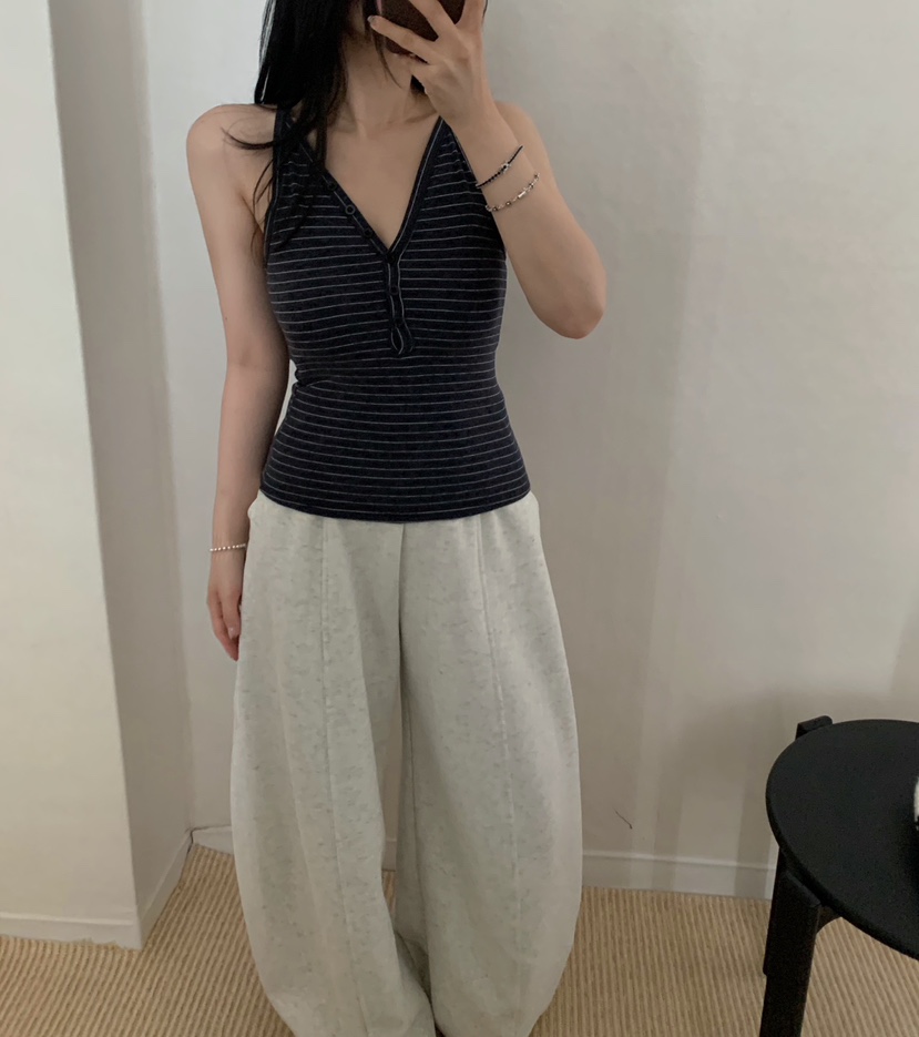 TWENTY FOUR SEVEN24-7韓國代購女士新品真品吊帶背心V領無袖條紋TEWNTY FOUR SEVEN24-7吊帶/背心