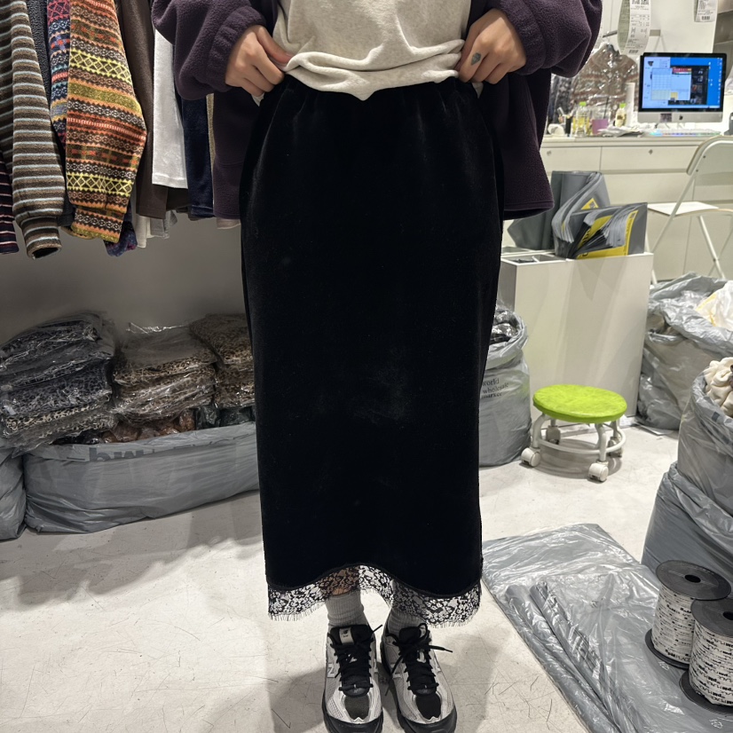 COMBO東大門代購女裝新款人氣熱賣真品推薦時尚休閑長裙絨COM_BO長裙圖色2黑色