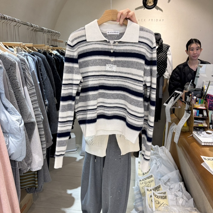 BLACKFRIDAY韓國直郵女裝新款時尚人氣推薦真品休閑針織衫BLACK FRIDAY針織衫圖色1
